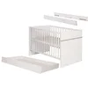 Image de roba Ensemble de lit 'Moritz  70x140 cm incluant Le sommier à Lattes, Les côtés de Conversion et Le tiroir de lit, Blanc/Luna Elm