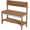 Image de roba Cuisine Sable et Eau en Bois Massif Fun + 2 Bacs en Plastique et 2 Couvercles Amovibles - de 18 Mois à 8 Ans - Table Boue pour Jeux d'Extérieur - Lasuré Teck