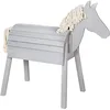 Image de roba Cheval de Jeu d'Extérieur en Bois Massif pour Enfant - Cheval de Voltige Stable avec Crinière et Queue - Gris