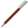 Image de Faber-Castell 148131 - Stylo à bille twist AMBITION Poirier, Mine : B, Emballage cadeau inclus, Couleur du corps : marron / argent