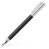 Image de FABER-CASTELL 148140 - Stylo plume AMBITION en résine précieuse, plume: M, coffret cadeau inclus, couleur du corps: noir / argent