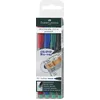 Image de FABER-CASTELL 152504 - Marqueurs permanents MULTIMARK, épaisseur: M, Etui de 4, contenu: 1 rouge, 1 bleu, 1 vert, 1 noir
