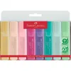 Image de Faber-Castell 154681 - Set de surligneurs TL 1546, étui de 8 pièces, couleurs pastel, pointe biseautée longue durée, largeur de trait 1-5 mm