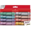 Image de FABER-CASTELL 154689 - Set de surligneurs TL 46, étui de 8, couleurs métalliques, avec pointe biseautée longue durée, largeur de trait 1-5 mm