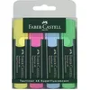 Image de Faber-Castell 154804 - Surligneur TL 48, étui de 4 pièces, couleurs néon, pointe biseautée longue durée, largeur de trait 1-5 mm, rechargeable