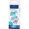 Image de Faber-Castell 267123 - Stylo à encre Pitt Artist Pen Lettering, nuances de bleu, étui de 6, multicolore