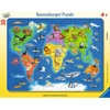 Image de Puzzle enfant carte du monde avec animaux