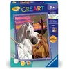 Image de CreArt Kids 18x24cm Chevaux au coucher du soleil Kit de peinture par numéros Numéro dArt Dès 9 ans 25809 Ravensburger