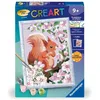 Image de CreArt Kids 18x24cm Écureuil au printemps Kit de peinture par numéros Numéro dArt Dès 9 ans 25837 Ravensburger