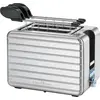 Image de ProfiCook PC-TAZ 1110, Grille-pain à pinces 2 tranches, support à petits pains intégré, avec fentes à toast extra larges (40 mm), boîtier en acier inoxydable, compact, 1050 watts