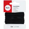 Image de Rayher 8908901 fil élastique pour bracelet, masque facial, ø 1mm, carte 5m, noir