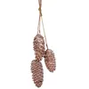 Image de Rayher Set de Pommes de pin naturelles, brun, 3pces, 26cm, avec cordon, à suspendre, pour décorations diverses, automne, Noël-55959000