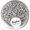 Image de Rayher 1406822 rocailles, 2,6 mm ø Nacre, Boîte 17 g, Argent, Pas