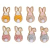 Image de Rayher Embellissements «Lapin», en bois, multicolore, 8 pces., FSC Mix Credit, 2,1x4cm, autocollant, décoration, table, cartes, scrapbooking, été, printemps, pâque -46731999