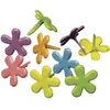 Image de attaches parisiennes "fleur" - couleurs classiques - 12 mm - boîte blister 50 pces