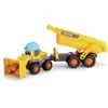 Image de Dickie Toys ABC Tracey Trailer Véhicule Pelleteuse (65 cm) pour Enfants à partir de 1 an   Chargeur sur pneus Volvo avec remorque, Pelle et Blocs de Construction hochet, Voiture Jouet pour bébés et