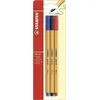 Image de STABILO Stylo feutre pointe fine point 88 - Blister x 3 stylos feutres - Rouge/Bleu/Noir