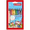 Image de STABILO Trio Scribbi - Feutre de coloriage - Étui carton x 8 feutres triangulaires pointe large - Coloris assortis