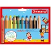 Image de STABILO - Crayon de couleur - woody 3en1 - Etui carton x 10 crayons de couleur enfant - taille-crayon inclus - coloris assortis