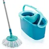 Image de Set lave sol avec seau essoreur Leifheit Clean Twist Disc Mop 52101 balais serpillière à franges avec manche télescopique seau 6 L