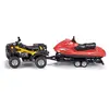 Image de siku 2314 - Quad avec Remorque et Jet-Ski, 1:50, Métal/Plastique, Jaune/Rouge, Remorque Amovible, Jet-Ski Flottant