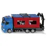 Image de siku 3556, Camion avec conteneur de construction, 1:50, Métal/Plastique, Bleu/Rouge,Aavec grue pour l'enlèvement du conteneur