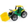 Image de Lena 02031 - Camion-Benne géant Actros 63 cm, 3 Axes avec capacité de Charge Solide et Benne verrouillable, Vert/Jaune