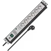 Image de Brennenstuhl Premium-Line, Multiprise 6 Prises avec parasurtenseur 60 000 A (Format 19", câble de 3 m, avec Interrupteur, fabriqué en Allemagne) Noir/Gris