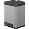 Image de Hailo Öko duo Plus M, Poubelle à pédale, 2x9 ltr, argent