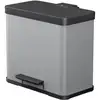 Image de Hailo Öko trio Plus L, Poubelle à pédale, 3x9 ltr, argent