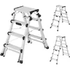 Image de Escabeau Double accès Professionnel télescopique 2x6 marches HAILO D100