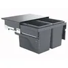 Image de Poubelle de cuisine tri sélectif 2 bacs encastrable 60L (28+28) Hailo Cargo