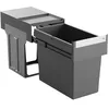 Image de Hailo Poubelle 3666911 - Single Box 28 l - Pour armoires inférieures à partir de 40 cm - Extension télescopique à la main - Anthracite (1 x 28 l)