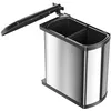 Image de Poubelle de cuisine encastrable sous évier 2 bacs 16L Hailo AS Duo - Inox/Noir