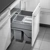 Image de Hailo 3610631 Collecteur de déchets CS Slide 60.3/56 pour armoires avec Extension Avant, Largeur 600 mm, Plastique, Gris, 56.8 x 40.3 x 43.9 cm
