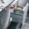 Image de Poubelle de cuisine tri sélectif 2 bacs encastrable 60L (30+30) Hailo Euro Cargo S