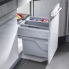 Image de Poubelle de cuisine tri sélectif 2 bacs encastrable 40L (19+19) Hailo Euro Cargo S