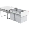 Image de Poubelle de cuisine tri sélectif 2 bacs encastrable 40L (18+18) Hailo Raumspar Tandem