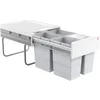 Image de Poubelle de cuisine tri sélectif 4 bacs encastrable 32L (8+8+8+8) Hailo Raumspar Tandem