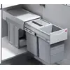 Image de Poubelle de cuisine tri sélectif 2 bacs encastrable 30L (15+15) Hailo Tandem
