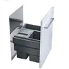 Image de Poubelle de cuisine tri sélectif 3 bacs encastrable 44L (18+13+13) Hailo Cargo Synchro
