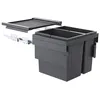 Image de Poubelle de cuisine tri sélectif 2 bacs encastrable 46L (28+18) Hailo Cargo Synchro