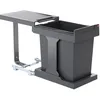 Image de Hailo Collecteur de déchets 3635001 Solo manual, avec tiroir manuel, 1 seau intérieur de 20 l, pour armoires à partir de 300 mm de large, avec porte tournante, anthracite