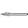 Image de PFERD Fraise en carbure HSS forme arc pointu Ø 10x20 mm Tige Ø 6 mm Z 3 universel moyen fin brise-copeaux