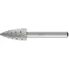 Image de PFERD Fraise en acier rapide HSS forme arc pointu Ø 12x25 mm Tige Ø 6 mm Z 3 universel moyen fin brise-copeaux