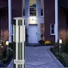 Image de Albert Leuchten Borne lumineuse 475, acier inoxydable, hauteur 90 cm, détecteur de mouvement