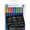 Image de Staedtler Metallic Marker, Feutres métalliques à pointe biseau pour loisirs créatifs et écriture stylisée, Encre pigmentée à base d'eau, Étui plastique avec 10 feutres, 8325 TB10