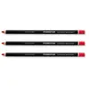Image de STAEDTLER Lot de 3 Crayons graphite GLASOCHROM Rond pour écriture toute surface mine Rouge