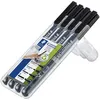 Image de Staedtler Lumocolor Permanent, Feutres noirs indélébiles pour marquage, Différentes tailles de pointes, Étui chevalet avec 4 feutres assortis, 31-9WP4GS