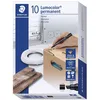 Image de STAEDTLER Lot de 3 marqueurs permanent "lumocolor 350" Bleu Pointe Biseau
